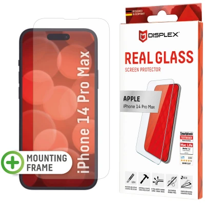 Abbildung von Apple iPhone 14 Pro Max Panzerglas Displex Real Glass 2D Bildschirmschutzfolie für das