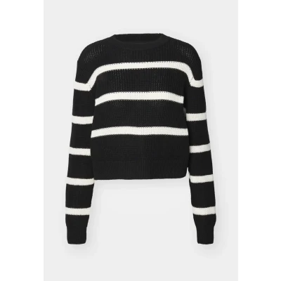 Abbildung von Noisy May Nmmaysa O NECK Strickpullover, Damen, Größe: XS, Black/eggnog