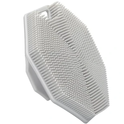 Abbildung von Alyvisun Silikon Körperbürste Dusche mit Haken und Saugnapf, Körpermassagebürste Badebürste [Sanftes Peeling Massage], Silicone Body Scrubber für Alle Hauttypen (Grau)