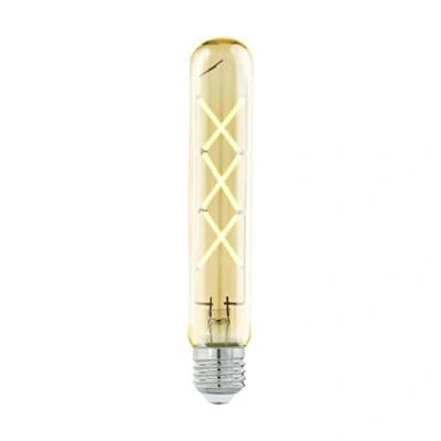 Abbildung von EGLO E27 LED Lampe, Amber Vintage Glühbirne in Stabform, Leuchtmittel Röhre für Retro Beleuchtung, 4 Watt (entspricht 32 Watt), 350 Lumen, warmweiß, 2200k, Edison Birne T30, Ø 3 cm
