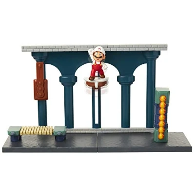Abbildung von Nintendo Jakks 400174 Super Mario Spielset Lawa Schloss inkl. 6cm Figur, Knochen Lift &amp; Bridge