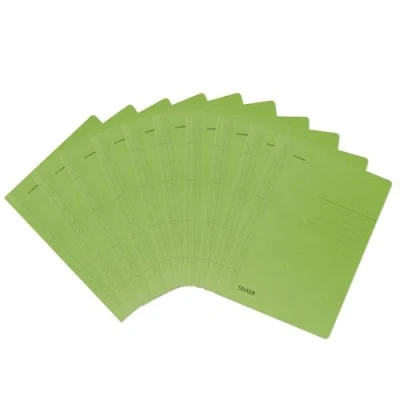 Abbildung von Original Falken 100er Pack Recycling Schnellhefter DIN A4 grün. Made in Germany Blauer Engel Hefter Papphefter Kartonschnellhefter Schulhefter Pappordner Mappe Schulordner ideal für Schule und Uni