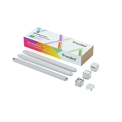 Abbildung von Nanoleaf Lines 90 Grad Erweiterungspack, 3 zusätzliche Smarten LED RGBW Lichtleisten Modulare WLAN 16 Mio. Farben Wandleuchte, Musik &amp; Bildschirm Sync, OK mit Alexa Google Apple