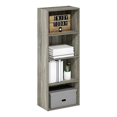 Abbildung von Furinno Luder 4 stufiges Bücherregal mit offenem Regal, Französische Eiche