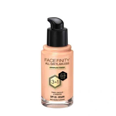 Abbildung von Face Finity All Day Flawless 3 In 1 Foundation 45 Warm Almond, Gesamt