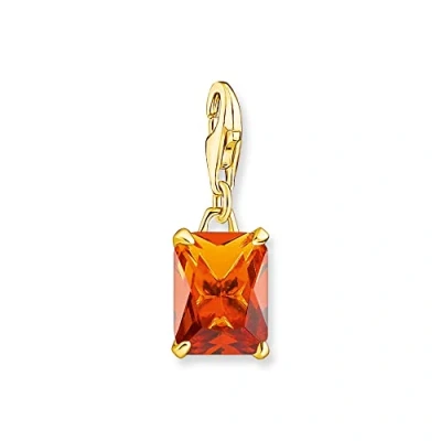 Abbildung von Thomas Sabo Damen Charm Anhänger Gold großer Stein Orange Club 925 Sterlingsilber 1868 472 4