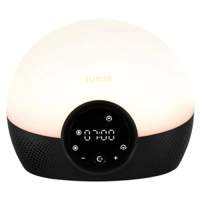 Abbildung von Lumie Bodyclock Glow 150 Lichtwecker mit 9 Klängen und Einschlafsonnenuntergang, aus Kunststoff, Schwarz