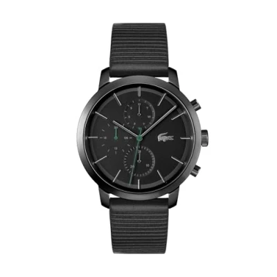 Abbildung von Lacoste Multi Zifferblatt Quarz Uhr für Herren mit Schwarzes Lederarmband 2011177