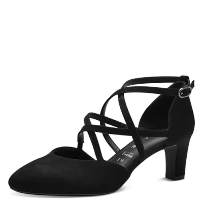Abbildung von Tamaris Damen Pumps Textil Blockabsatz Vegan; Black, EU 40