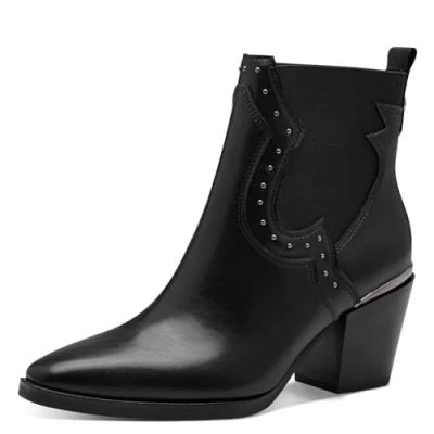 Abbildung von MARCO TOZZI Damen Stiefeletten mit Absatz Cowboy Spitz, Schwarz (Black), 40 EU