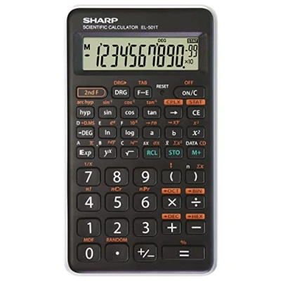 Abbildung von Sharp EL 501T Wissenschaftlicher Schulrechner (1 zeilig, 10 Stellen, Batteriebetrieb) Schwarz Weiß