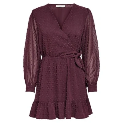Abbildung von ONLY Damen Onltiva L/S Dobby Fake Wrap Dress WVN Kleid, Sassafras, S EU