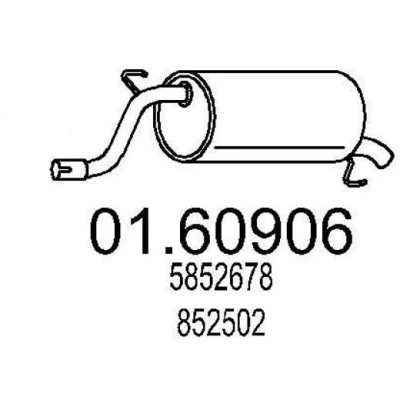 Abbildung von MTS 01.60906 Endschalldämpfer 1030 OPEL: Corsa D Hatchback, E Hatchback