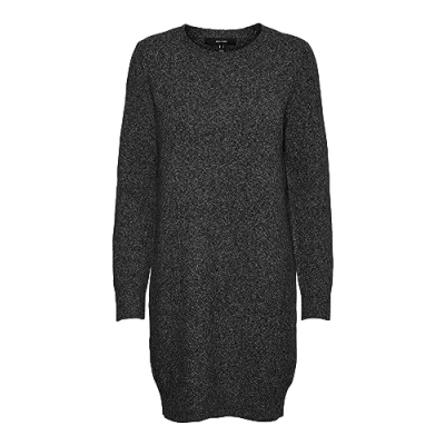 Abbildung von VERO MODA Damen VMDOFFY LS O Neck Dress GA NOOS 10215523, Dark Grey Melange, XXL