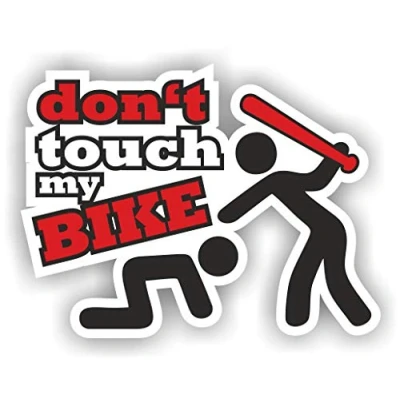 Abbildung von folien zentrum Dont touch my bike 12x9cm hochwertiger Aufkleber Auto Tuning OEM &amp; JDM Autosticker Lustige Sprüche Decal für Sticker Autoaufkleber Stickerbomb Made in Germany 309