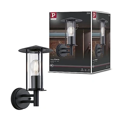 Abbildung von Paulmann 94398 Außenleuchte Außenwandleuchte Classic IP44 dimmbar Außenbeleuchtung Dunkelgrau Außenlampe Metall, Glas Gartenlampe E27, Ohne Bewegungssensor