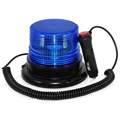 Abbildung von AnTom LED Rundumkennleuchte Blau Rundumleuchte für Auto Anhänger Wohnwagen SUV Magnetfuß 12V/80V