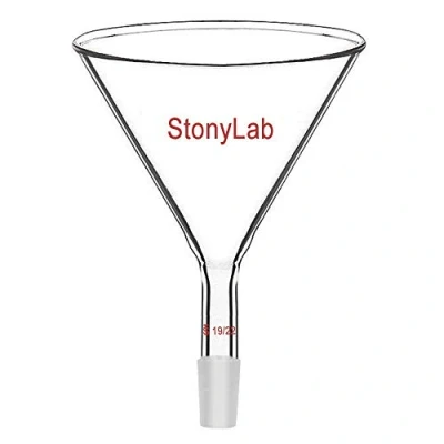 Abbildung von StonyLab Glastrichter Glass Trichter Pulvertrichter Kurzer Stem Powder mit 100mm Top O.D. und 19/22 Innen Fugen Filtertrichter
