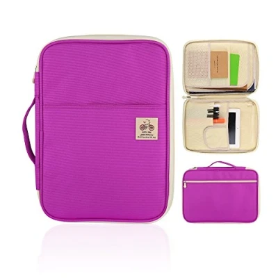 Abbildung von YOUSHARES Padfolio/Portfolio für Student und Business Multifunktions Tasche mit 8 Taschen A4/A5 Papier Größe Dokumente Notbooks (Violett)