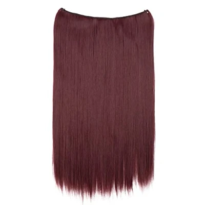 Abbildung von CAISHA 50cm 1 Tresse Extension mit Gummiband Extensions Haarverlängerung Haarteil Glatt Burgunderrot E114