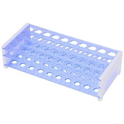 Abbildung von stonylab Reagenzglasgestell, 3 Stöckiges Abnehmbares Blaues Kunststoff Reagenzglasgestell Röhrchenhalter Ständergestell für Wissenschaftliche Laborexperimente, 18 mm, 40 Plätze