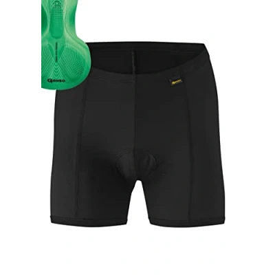 Abbildung von Gonso Sitivo U W, Damen Fahrradunterhose, Passt unter alle Rad Shorts, Tights mit Green Sitzpolster Poron Elementen, Enganliegende Passform, Schwarz/Grün, Gr. 46