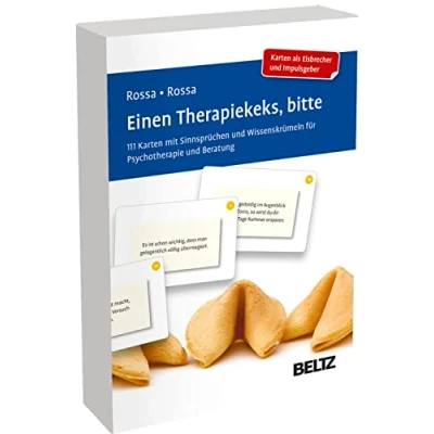 Abbildung von Einen Therapiekeks, bitte: 111 Karten Mit Sinnsprüchen und Wissenskrümeln für Psychotherapie Beratung. 12 seitigem Booklet in stabiler Box. Kartenformat 5,9 x 9,2 cm (Beltz Therapiekarten)