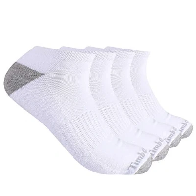 Abbildung von Timberland Herren Men&#039;s 4 Pack Comfort No Show Socks Knöchelsocken, Weiss/opulenter Garten, Einheitsgre