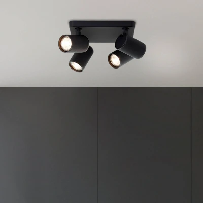 Abbildung von Brilliant Deckenstrahler »Marty«, 4 flammig, Leuchtmittel GU10 LED wechselbar, Spotplatte schwenkbar, 22 x cm, GU10, 345lm, schwarz