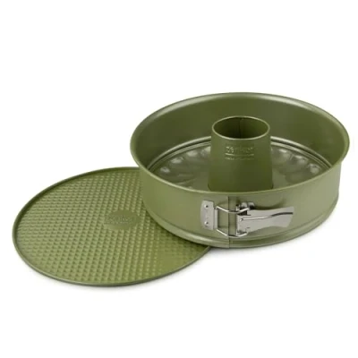 Abbildung von Zenker Springform Ø 26 cm mit Flachboden und Rohrboden Ressourcenschonende klimaneutrale Backform 26er Kuchenbackform veganer Antihaftbeschichtung