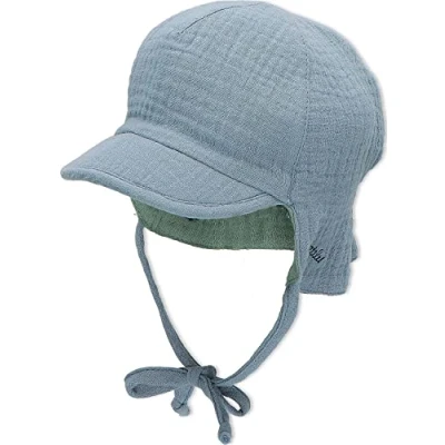 Abbildung von Sterntaler Jungen Wende Schirmmütze Mit Nackenschutz Bluegrey Sonnenhut, Hellblau, 45 EU