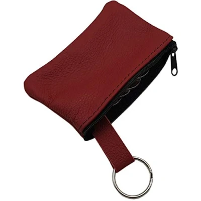 Abbildung von Echt Leder Schlüsseltasche 1 Fach MJ Design Germany Made in EU Schwarz oder Rot (Rot)