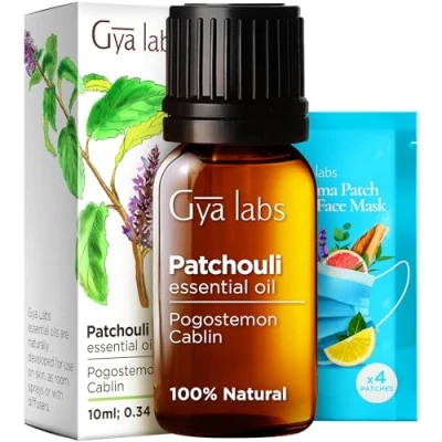 Abbildung von Gya Labs Patchouli Öl für Diffuser &amp; Aromatherapie ätherisches Haut, Körper, Parfüm Kerzenherstellung erdiger würziger Duft zur 100% natürlich (10 ml)