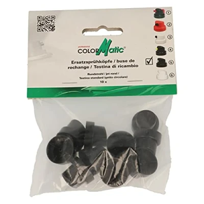 Abbildung von ColorMatic 379420 Rundstahl Sprühkopf 10 Stück schwarz weiß