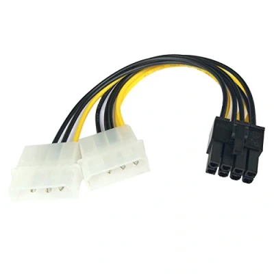 Abbildung von Aukson R38 8 Pin PCIe Stromkabel 2X 4 Molex zu PCI E Adapter, 15 cm Hochwertiger Grafikkarten Stromadapter für stabile Leistung