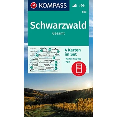 Abbildung von KOMPASS Wanderkarten Set 888 Schwarzwald Gesamt (4 Karten) 1:50.000: offline Karte in der App, markierte Wanderwege, Fahrradwege, Skitouren, Langlaufen
