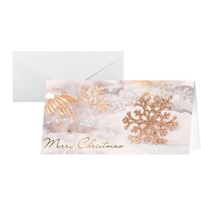 Abbildung von SIGEL DS055 Premium Weihnachtskarten Set mit Umschlag Goldprägung DIN lang 10 Stück &quot;Winter Passion&quot; ideal zum Bedrucken