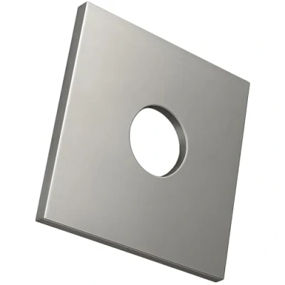 Abbildung von M16 Unterlegscheiben Vierkantplatte, rechteckige Unterlegscheibe mit Rundloch, robuste verzinkt für 16mm Bolzen/Muttern DIN436 (2er Pack)