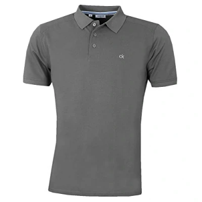 Abbildung von Calvin Klein Herren Campus 3 Knopf Kragen Polo Hemd Slate L