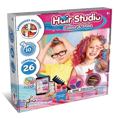 Abbildung von Science4you Haarstudio Haarkreide für Mädchen und Jungen, Macht Haarfarbe Auswaschbar, Haarsträhnen Kinder, Spielzeug KinderSpiele ab 8+ jahre, Geschenke Jungen jahre