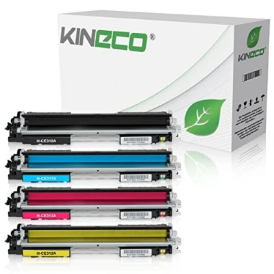 Abbildung von Kineco 4 Toner kompatibel mit HP CE310 CE313 Laserjet Pro 100 Color MFP M175, M275, CP1021, CP1025, CP1028 CE310A CE313A Schwarz 1.200 Seiten, je 1.000 Seiten