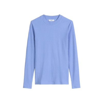 Abbildung von Marc O&#039;Polo Denim CREW NECK SLIM FIT Langarmshirt, Damen, Größe: Small, Lake blue