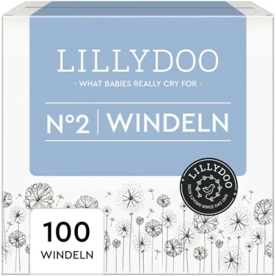 Abbildung von LILLYDOO hautfreundliche Windeln Größe 2 (4 8 kg), Halbmonatsbox (100 Windeln) (FSC Mix)