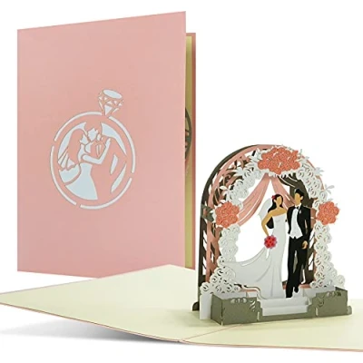 Abbildung von Hochzeitskarte Pop Up Karte Hochzeit Elegant, Edel I 3D Glückwunschkarte zur Hochzeit, Geschenkideen, Hochzeitsgeschenke für Brautpaar, L21