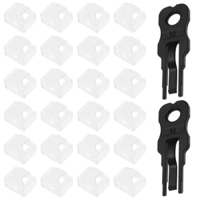 Abbildung von YINETTECH 24 teiliges RJ45 Port Lock Port/Staubschutzkappe für Ethernet LAN Hub Staubschutzkappe Blockout Schutz mit 2 Entfernungsschlüsseln Transparent