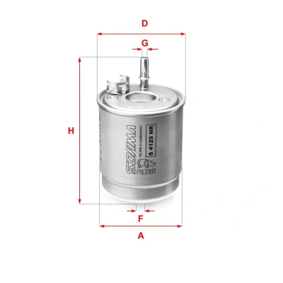 Abbildung von SOFIMA S 4129 NR Kraftstofffilter Filtereinsatz 9,8 HYUNDAI: i30 III Hatchback