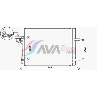 Abbildung von PRASCO FD5647D Klimakondensator mit Trockner 10,3 7,0 Aluminium 576 FORD: FOCUS 3, 3 Turnier, KUGA 2