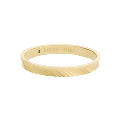 Abbildung von Fossil Damen Edelstahlband Ringe, 8, Senfgold