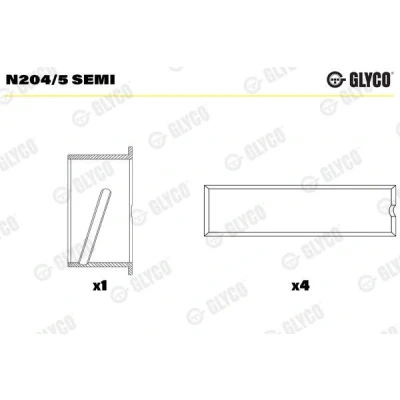 Abbildung von GLYCO N204/4 SEMI Nockenwellenlager