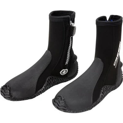 Abbildung von Cressi Unisex Adult Korsor Semi Rigid Sole Boots 5mm Stiefel mit halbstarrer Sohle zum Tauchen, Schwarz, S